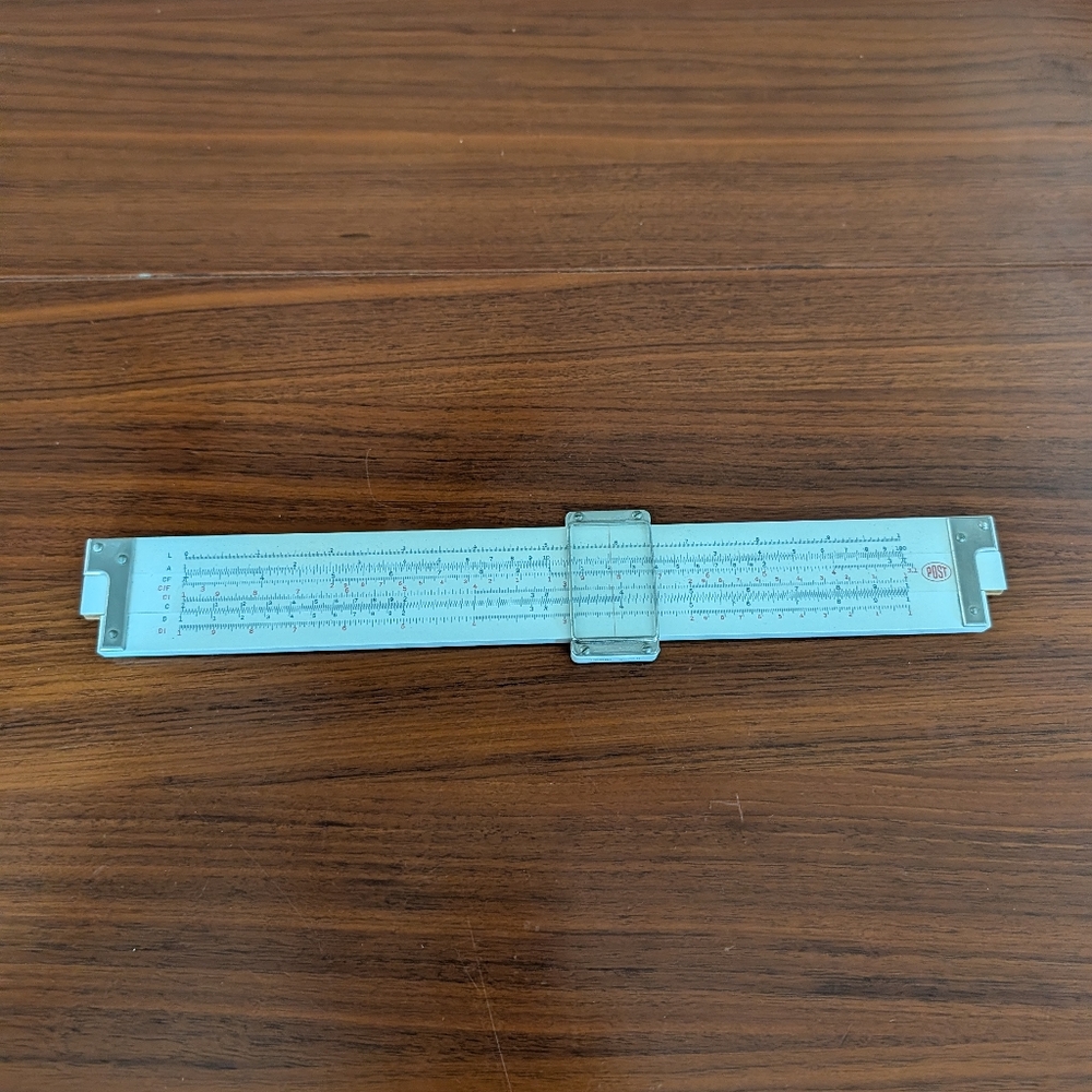 Post 1450 Versi Trig 20 Scale Slide Rule With Leather Case Pre Owned